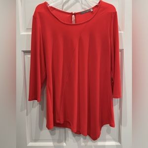 Women’s 3/4 sleeve blouse. Dark coral